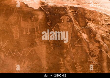 Petroglyphes de CUB Creek au Dinosaur National Monument, Utah, États-Unis Banque D'Images