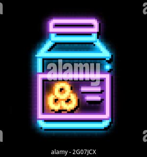 Illustration d'un bol avec icône de néon Caviar Illustration de Vecteur