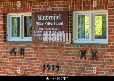 Landschaft am alten Eiderkanal BEI der Schleuse Kluvensiek BEI Bovenau Banque D'Images