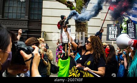 Londres, Royaume-Uni - 30 mai 2021: Tuez le projet de loi de protestation. Banque D'Images
