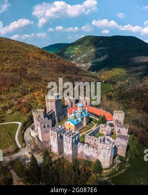 Incroyable monastère de Manasija près de Despotovac, Serbie Banque D'Images