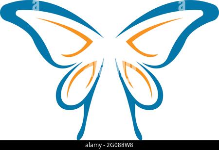 Papillon icône logo design concept modèle illustration vecteur Illustration de Vecteur