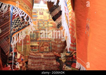 Textures dans les marchés de la ville de Marrakech, Maroc Banque D'Images