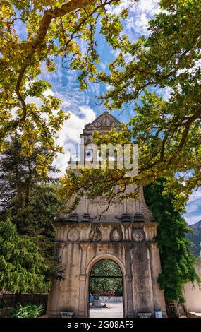 Un carillon de quatre cloches dans le monastère d'Agios Gerasimos, Kefalonia, Grèce Banque D'Images