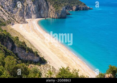 Milos Beach sur l'île de Lefkada, Grèce Banque D'Images