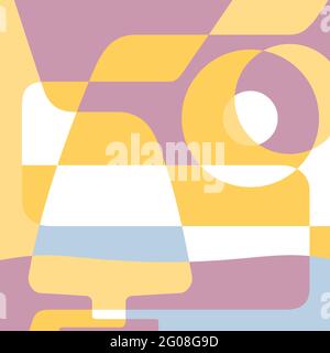 Arrière-plan du menu. Lunettes silhouettes cognac et formes abstraites Illustration de Vecteur