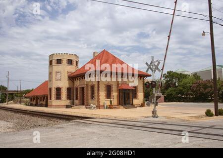 Dépôt historique de trains à Waxahachie, Texas Banque D'Images