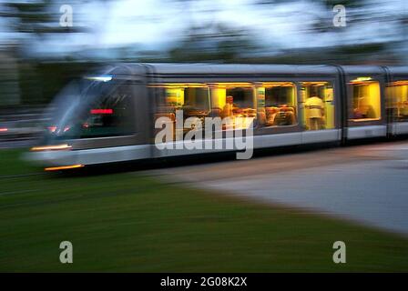 FRANCE. BAS-RHIN (67). STRASBOURG. PLACE BORDEAUX. ARRÊT LYCEE KLEBER Banque D'Images