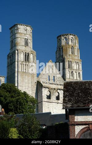 FRANCE. SEINE-MARITIME (76). JUMIEGES, ABBAYE Banque D'Images