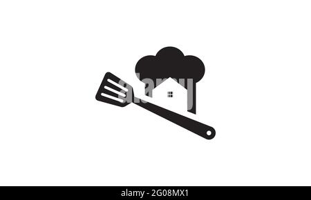 spatule avec logo du chef cuisinier maison symbole icône vecteur illustration graphique design Illustration de Vecteur