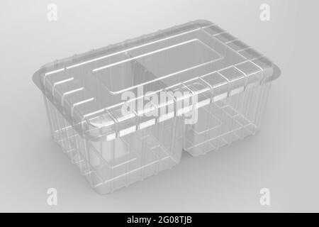 Rendu 3D un vide transparent deux conteneurs isolés sur fond blanc . adapté à votre projet de conception. Banque D'Images