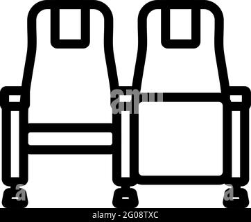 Icône sièges de cinéma. Conception de contour gras modifiable. Illustration vectorielle. Illustration de Vecteur