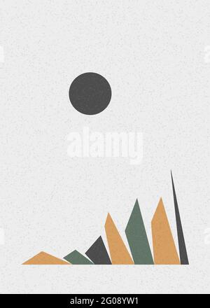 Illustration de l'affiche Geometric Mountains silhouette Generative Art Illustration de Vecteur