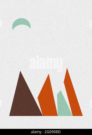 Illustration de l'affiche Geometric Mountains silhouette Generative Art Illustration de Vecteur