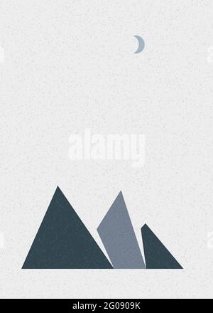 Illustration de l'affiche Geometric Mountains silhouette Generative Art Illustration de Vecteur