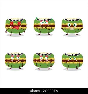 Personnage de dessin animé kiwi macaron avec expression de corde. Illustration vectorielle Illustration de Vecteur