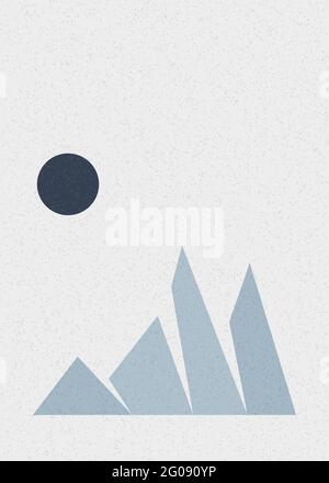 Illustration de l'affiche Geometric Mountains silhouette Generative Art Illustration de Vecteur