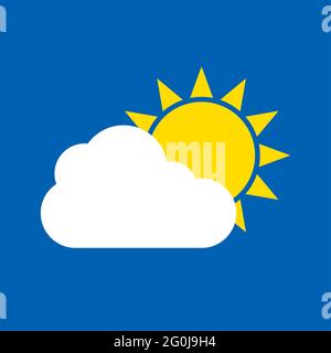 Symbole de météo, graphique de couleur moderne isolé sur fond bleu . Illustration de Vecteur