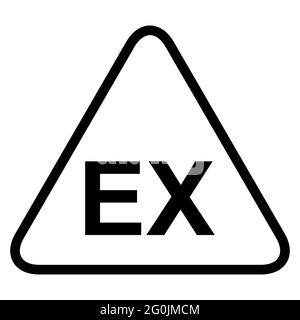 Icône EX explosive, symbole de danger isolé sur fond blanc. Signe de danger vectoriel . Illustration de Vecteur