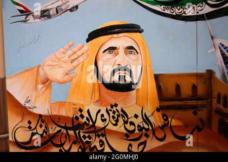 Portrait von Sheikh Mohammed bin Rashid al Maktoun, Dubaï. Banque D'Images