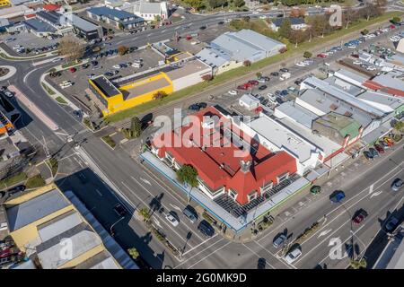 LEVIN, NOUVELLE-ZÉLANDE - 26 mai 2021 : prises de vue aériennes de Levin, une petite ville de la région de Horowhenua en Nouvelle-Zélande Banque D'Images