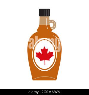 Bouteille de sirop d'érable canadien Illustration de Vecteur