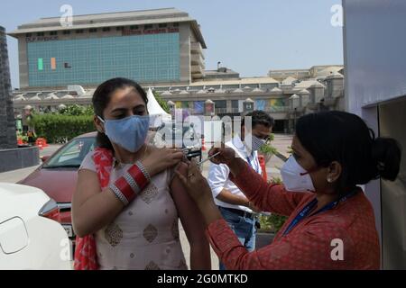 New Delhi, Inde. 30 mai 2021. (5/30/2021) patients Covid positifs au centre d'isolement dans un Gurdwara (temple sikh) où le traitement est gratuit pour les patients à Delhi, Inde. (Photo par Ishant Chauhan/Pacific Press/Sipa USA) crédit: SIPA USA/Alay Live News Banque D'Images