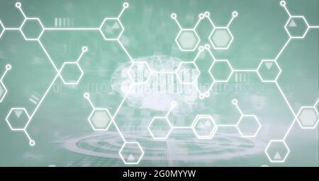 Composition du cerveau humain et structures blanches de composés chimiques Banque D'Images