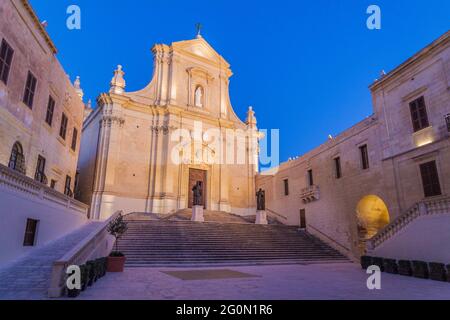 Cathédrale de l'Assomption dans la Cittadella, citadelle de Victoria, île de Gozo, Malte Banque D'Images