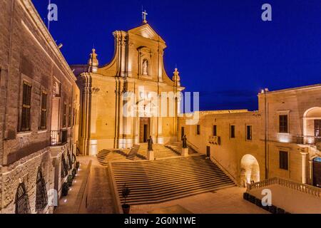 Cathédrale de l'Assomption dans la Cittadella, citadelle de Victoria, île de Gozo, Malte Banque D'Images