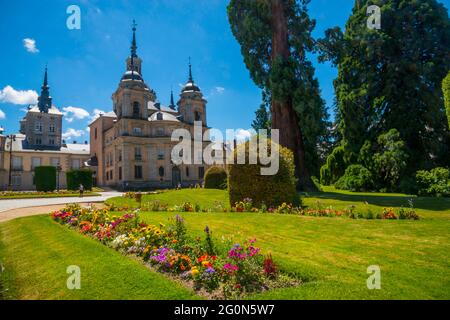 Collégiale. La Granja de San Ildefonso, province de Ségovie, Castilla Leon, Espagne. Banque D'Images