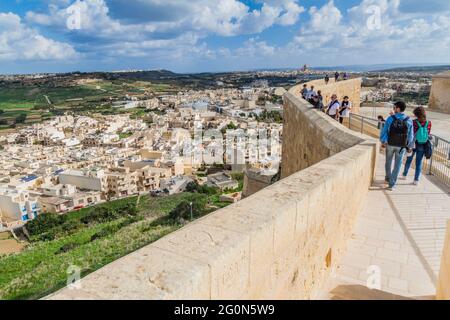 VICTORIA, MALTE - 9 NOVEMBRE 2017 : vue de la Cittadella, citadelle de Victoria, île de Gozo, Malte Banque D'Images