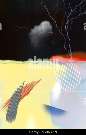 Peinture abstraite. Huile sur toile. Rendu 3D. Banque D'Images