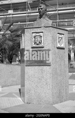 Monument du joueur de football espagnol Juanito à Fuengirola, Malaga, Espagne. Banque D'Images