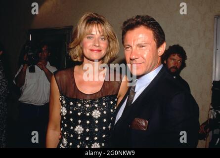 Lorraine Bracco et Harvey Keitel pendant la première de 'Goodfellas' Los Angeles au Mann's Bruin Theatre à Westwood, Californie le 17 septembre 1990 crédit: Ralph Dominguez/MediaPunch Banque D'Images