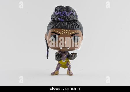 CHESTER, ROYAUME-UNI - 9 MAI 2021 : figurine Shuri Funko Pop Banque D'Images