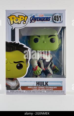 CHESTER, ROYAUME-UNI - 9 MAI 2021 : figurine Hulk Funko Pop Banque D'Images