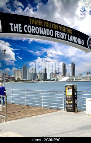 La zone de Coronado Ferry Boat Landing à San Diego, Californie Banque D'Images