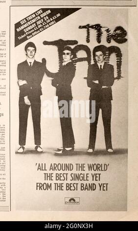 Publicité pour le magazine Jam Record 'All Around the World' Single Record Mirror des années 1970 Banque D'Images