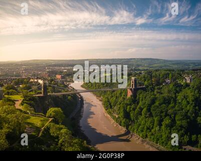 Vue sur le célèbre pont suspendu de Bristol, clifton Banque D'Images