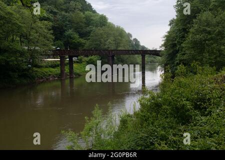 Ancienne Wye Valley Branchline, Redbrook, Royaume-Uni Banque D'Images