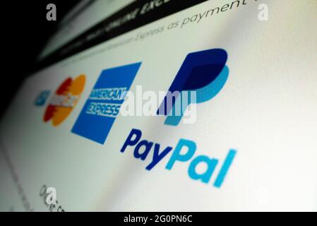 Gros plan du logo Paypal sur le site Web d'achat en ligne Banque D'Images