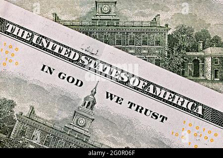 topview de fragment de billets en dollars comme un fond Banque D'Images
