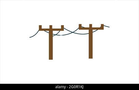 Symbole d'icône de poteaux électriques logo en forme de symbole d'illustration vectorielle de conception minimale Illustration de Vecteur