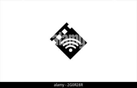 Icône de bande de film avec signal Wi-Fi logo vector illustration design Illustration de Vecteur