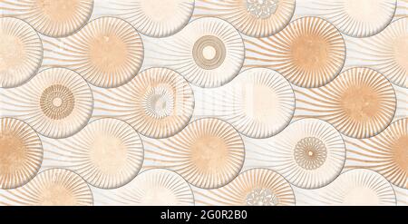 couleur beige forme ronde motif texture carreaux muraux et papier peint utilisation Banque D'Images