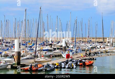 FRANCE, SEINE-MARITIME (76) NORMANDIE, LE HAVRE, LE PORT, MARINA Banque D'Images