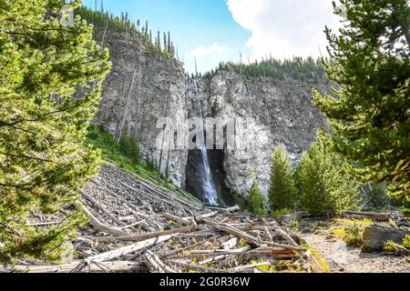 Les chutes de Firehole dans le parc national de Yellowstone, Wyoming Banque D'Images