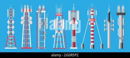 Antenne de tour cellulaire de transmission. Illustration de Vecteur