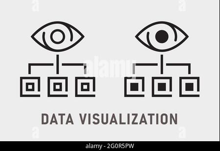 Icône de visualisation des données. Illustration vectorielle isolée sur blanc. Illustration de Vecteur